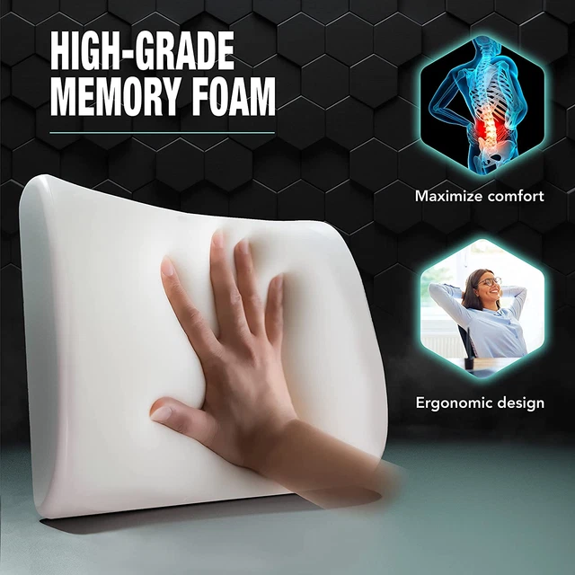 Lumbar Support Pillow for Office Chair and Car Seat, Perfectly Balanced Memory F 3