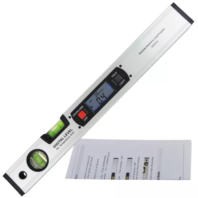 360° Digital Inclinometer Aluminum Angle Finder Magnetic Tool w/ Spirit Level