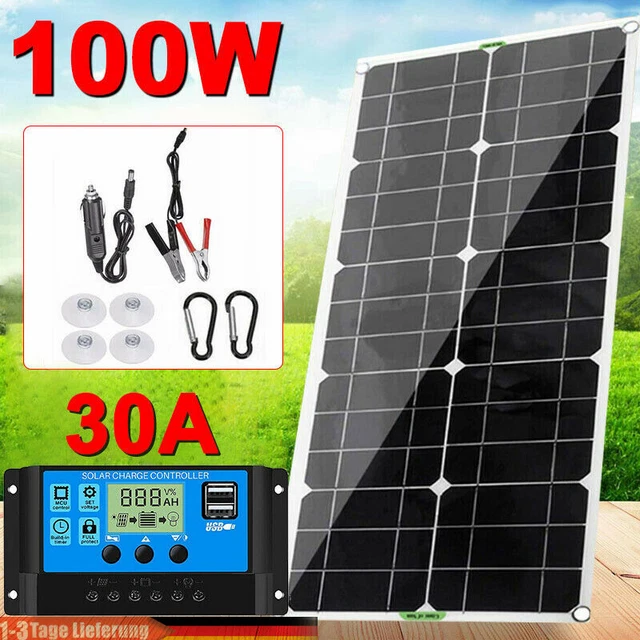 Protron 100W Monokristallin-Solarpanel – 12V/24V Tauglich, Für Wohnmobil, Garten, Boot (0% MwSt. Möglich)