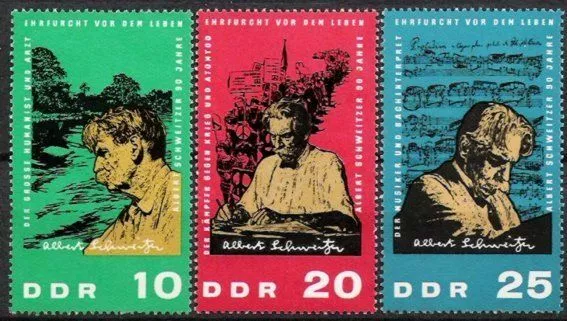 DDR Nr.1084/86 ** Albert Schweitzer 1965, postfrisch