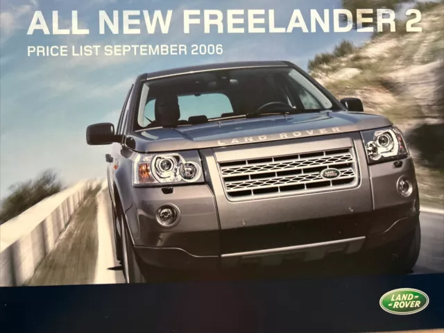 Land Rover Freelander 2 Price List Car Info Sales Brochure Frameable 2006