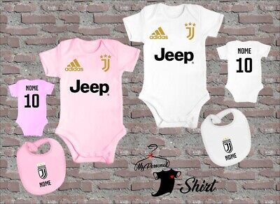 ++Il Piu Venduto++  Body + Bavaglino Neonato Juve Personalizzato Nome Juventus