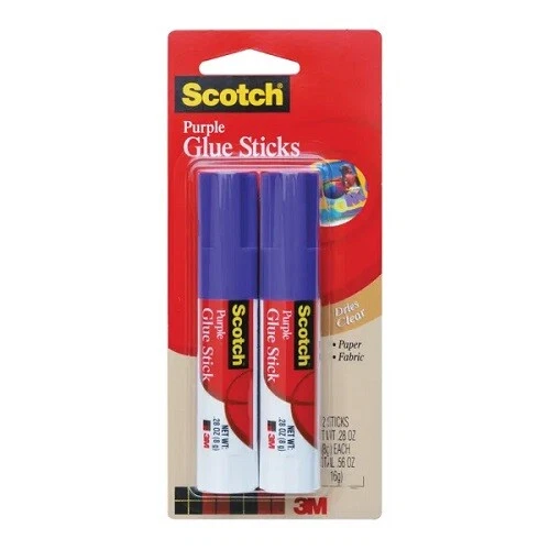 3M - 7010383411 - Scotch Purple Glue Stick 6108-2N .28 oz 2-Pack (36EA)