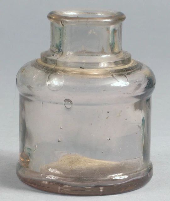 Antique Fountain Pen Glass Ink Bottle Carters Carter's Thick Glass Bubbles  !!