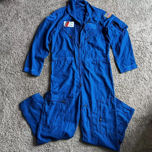 VINTAGE USA COAST Guard Blue Coveralls Flyers Summer ~ 44L Flame ...