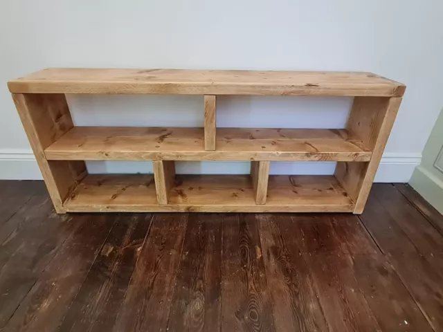 Handmade Shoe Rack Hall Bench with Storage Seat - Solid Chunky Rustic Pine Wood