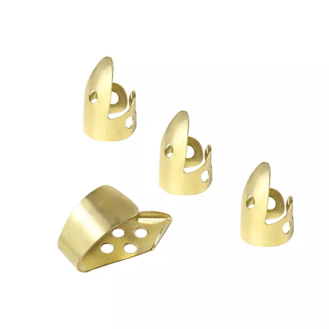 Adjustable 3 Finger Picks + 1 Thumb Pick Acoustic Guitar Banjo Pick (Gold) 2