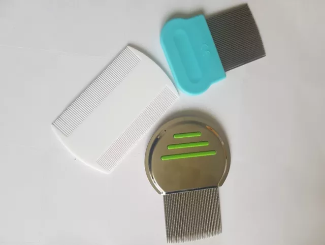 Head Hair Lice  Fine Tooth Grooming Comb Terminator Nit Pet Flea - Set of 3