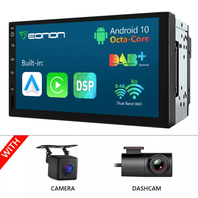 DVR+CAM+Android 10 8Core 2 DIN Autoradio 7" IPS Bluetooth Navi DSP Radio CarPlay