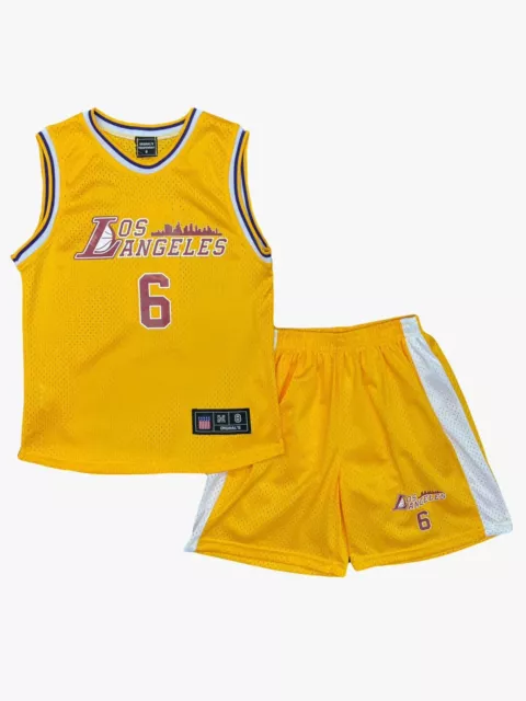 MAILLOT DE BASKET + SHORT los angeles  4/6/8/10/12/14 ANS lakers