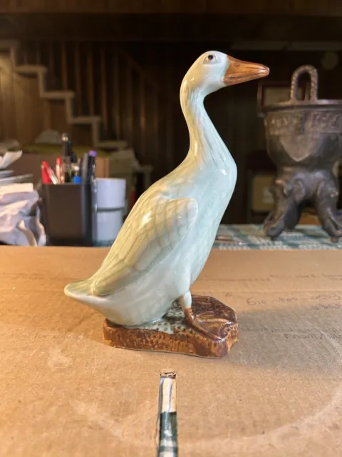 Antique Porcelain Light Celadon Glaze Peking Duck Figurine