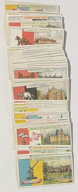 Complete Set of 50 Vintage British County Palaces & Homes & Arms Cards from 1909