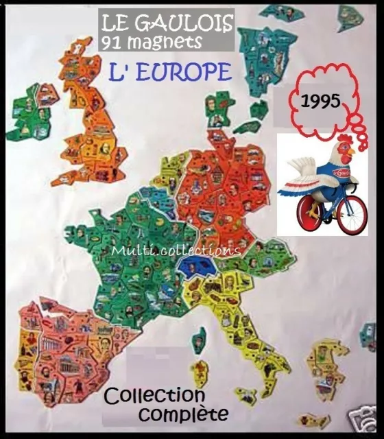 LE GAULOIS - 1995  -   EUROPE  - PAYS -  lot complet  - 91 magnets 