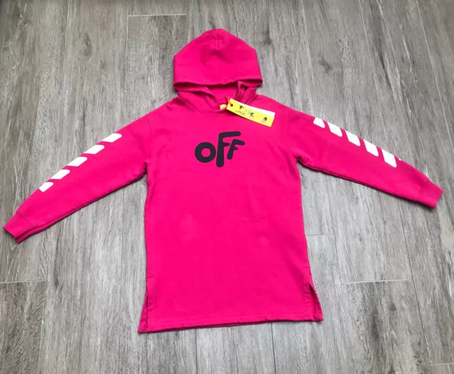 off white girls pink jumper dress age 12 Yrs BNWT RRP £245