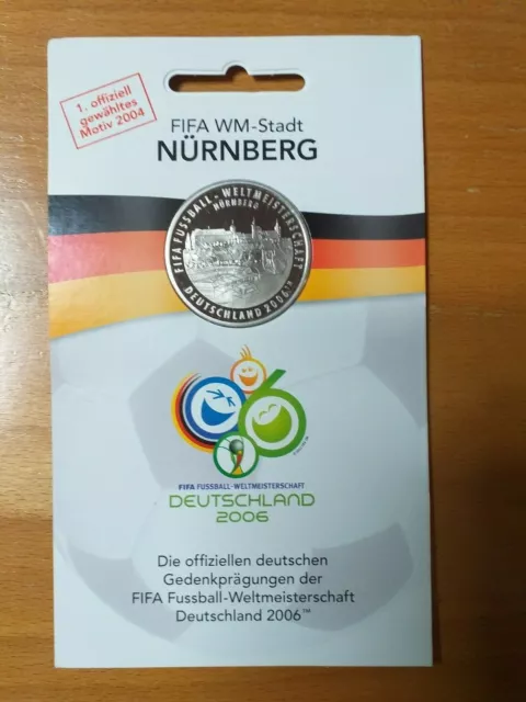 Gedenkmünze  Fussballweltmeisterschaft Deutschland 2006 FIFA WM-Stadt Nürnberg s