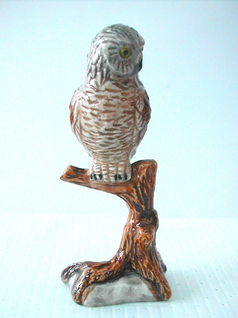 KLIMA K013 Miniature statuette en porcelaine - CHOUETTE SUR BRANCHE N°2