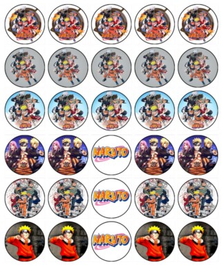 NARUTO CUPCAKE TOPPERS Edible Wafer Paper Cake Decorations 30 £8.41 ...