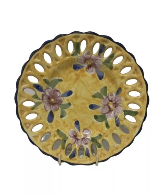 Yellow Portuguese Art Pottery  Plate