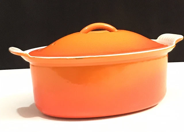 Plat Le Creuset Orange 30cm – Fonte émaillée – Vintage