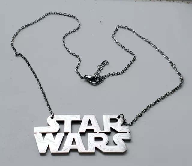 3D Star Wars Logo Silver Necklace Pendant Disney 80s 70s Retro Fantasy Old Xmas 3D Star Wars Logo Silver Necklace Pendant Disney 80s 70s Retro Fantasy Old Xmas
