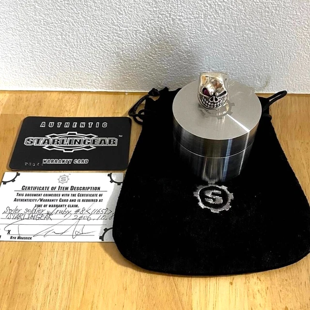 Starlingear styler soldier silver ring with Ruby with guarantee card Pouch