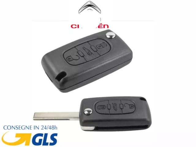 🇮🇹 GUSCIO SCOCCA CHIAVE TELECOMANDO 3 TASTI PER CITROEN C2 C3 C4 Gran Picasso