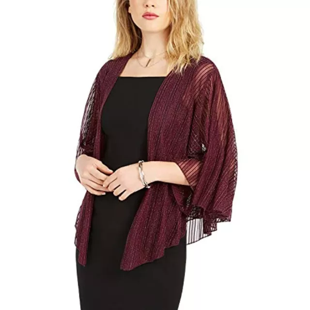 MSRP $59 INC International Concepts INC Cropped Metallic Shrug Purple One Size