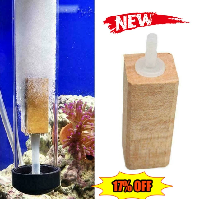 Wooden Air Stone Diffuser Marine Aquarium AIR BUBBLES Tank Fish Wood