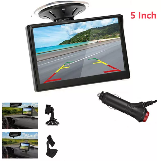 5" TFT LCD Monitor Car Rear View Kit Fits Night Vision Parking IR Reverse Camera