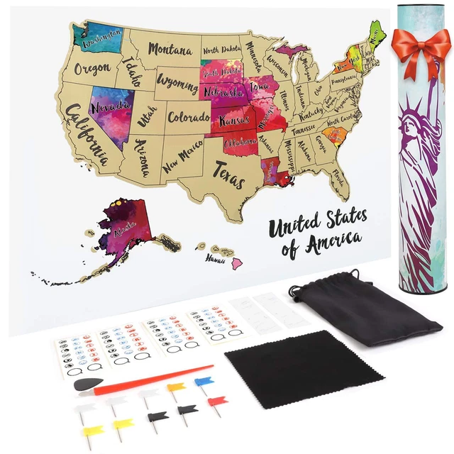 SCRATCH OFF USA Map Poster 12x17 - Scratch Off USA Map Poster 12x17 Inches United.webp