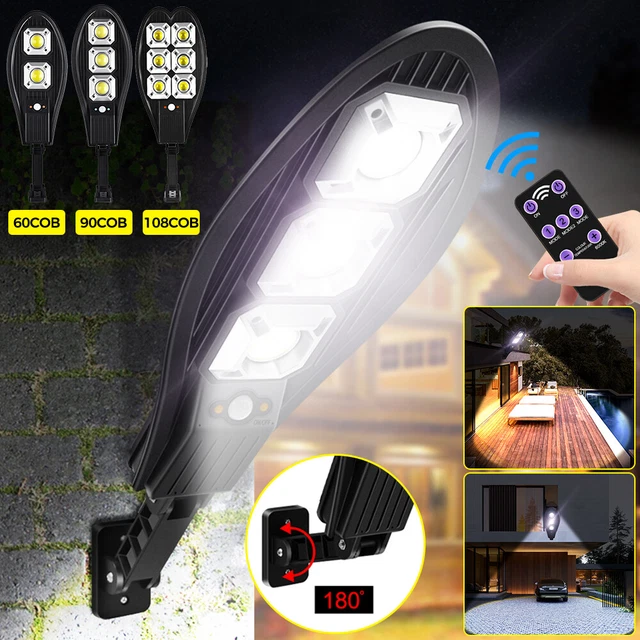 LED Solarleuchte Solarlampe m/ Bewegungsmelder Außen Fluter Wandstrahler 3 Modi