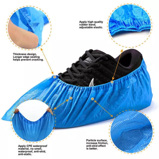 Shoe Protector Covers Waterproof Reusable Disposable Overshoes Blue Foot Covers