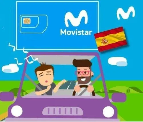 Spain sim card MOVISTAR with 10€ balance Spanish