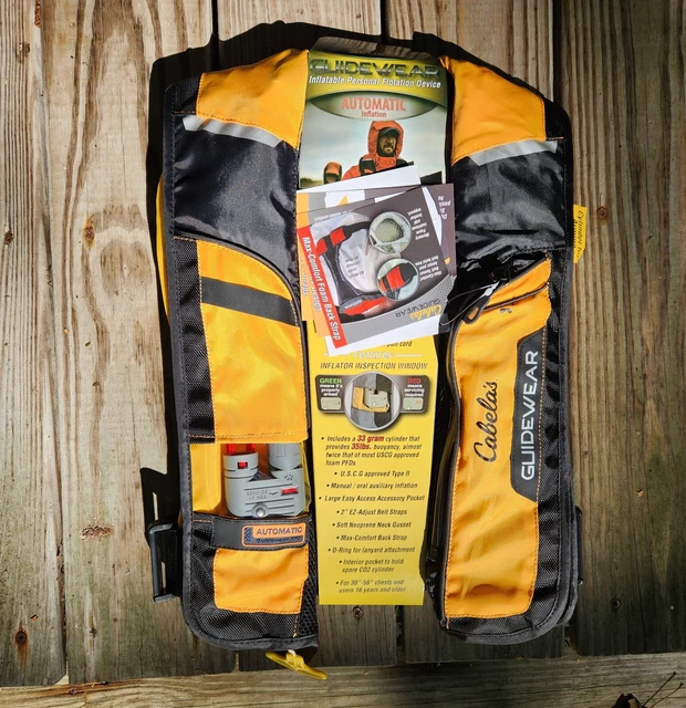 CABELAS AUTOMATIC/MANUAL INFLATION Floatation Device life jacket PFD