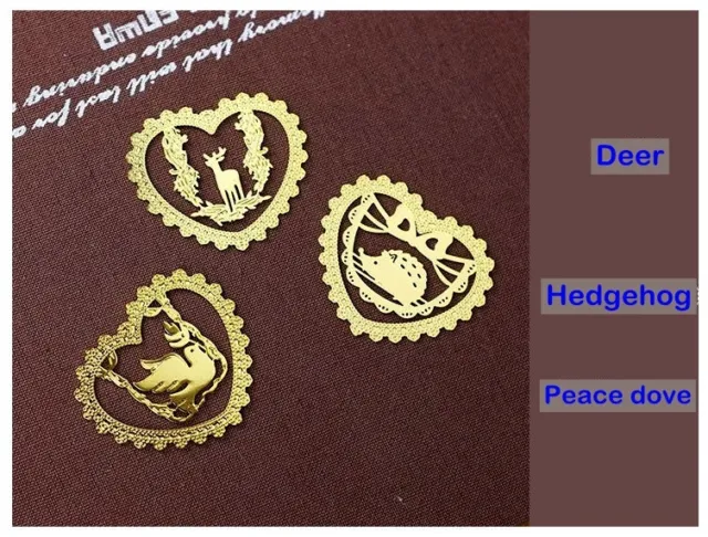Mini Deer / Peace dove / Hedgehog - Gold-plated Stainless Clip Bookmarks Gift