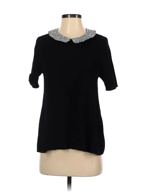 Elle Women Black Short Sleeve Top S