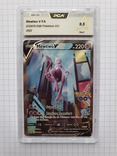 Carte Pokemon PCA 9,5 Mewtwo V FA Alternative 72/78 Pokemon GO PCA 9,5 Ultra...