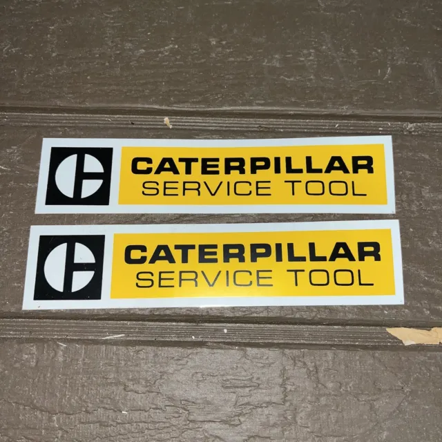 2 Vintage CAT Caterpillar Service Tool Sticker Decal NOS Block C Logo