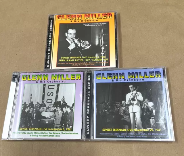 Glenn Miller & His Orchestra Sunset Serenade Live Series 3-CD Lot 1939 1941 1942