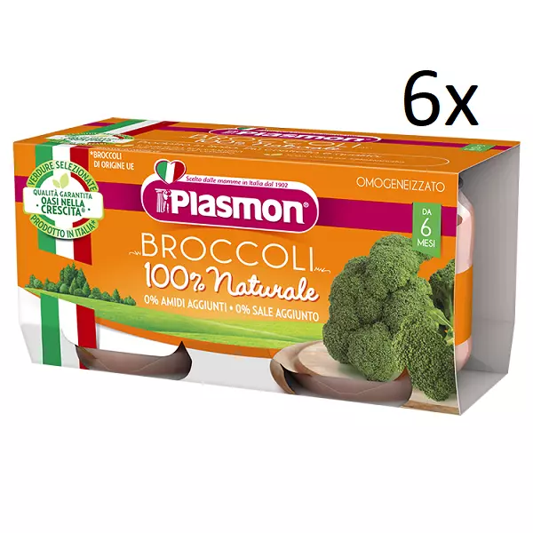 6x PLASMON Omogeneizzato Broccoli homogenisiert Brokkoli Babynahrung 2x80g