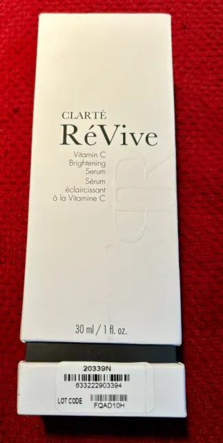 ReVive Clarte Vitamin C Brightening Serum 1 oz Full Size New In Box Sealed.