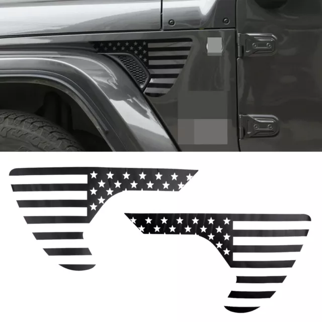 Black Fender Vent Flag Sticker fit for Jeep Wrangler JL/JT Gladiator 18-20 New