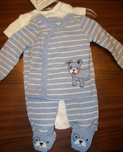 Carter's Child Of Mine Happy Little Guy Dog 3 Piece Set Infant Size Newborn NWT