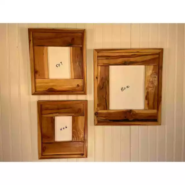 Handmade Rustic Redwood Frames, Combo 3 Pack, 8x10, 5x7, 4x6