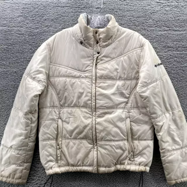 Columbia Jacket Adult Large White Puffer Full Zip Coat Sportswear Outdoor Ladies