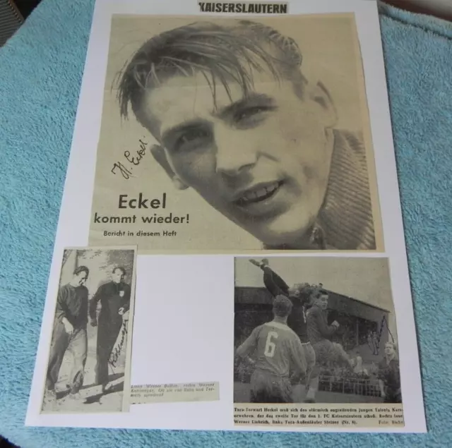 SIGNIERT WERNER KOHLMEYER ECKEL LIEBRICH Fußball Weltmeister 1954 AUTOGRAMME TOP