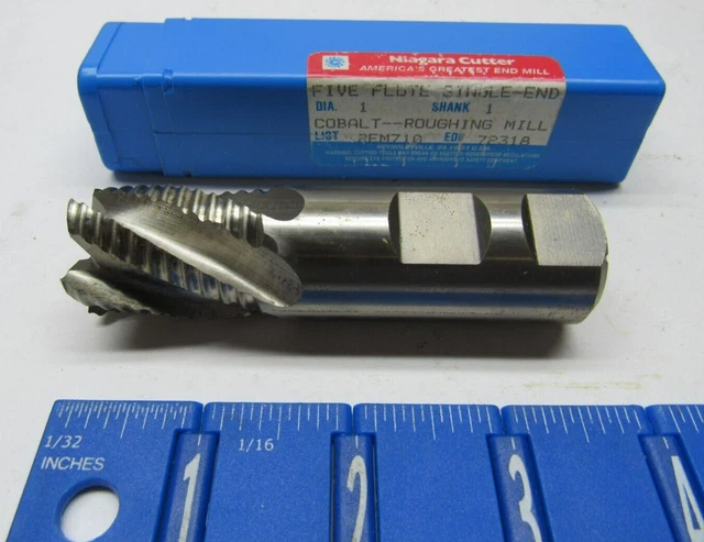 Niagara 1" 5-Fl Center Cutting Single End Cobalt High Speed Roughing End Mill