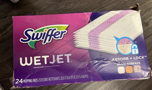 Swiffer Wetjet Hardwood Floor Cleaner Spray Mop Pad Refill, Multi Surface, 24 Co