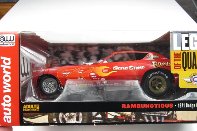 1/18 Auto World, 1971 Rambunctious Funny Car, Gene Snow, Legends Quarter Mile 1/18 Auto World, 1971 Rambunctious Funny Car, Gene Snow, Legends Quarter Mile