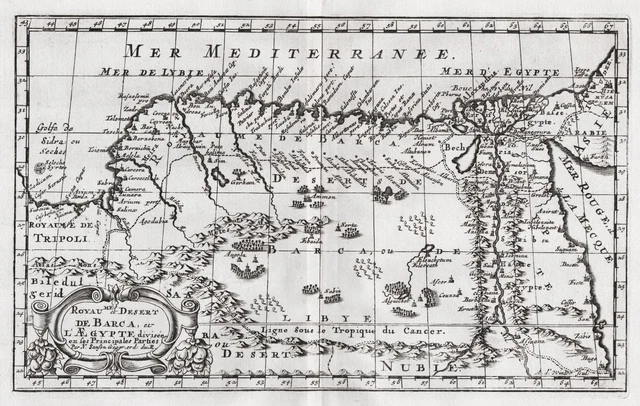 Egypt Libya North Africa Africa Carte Map Card Sanson 1680